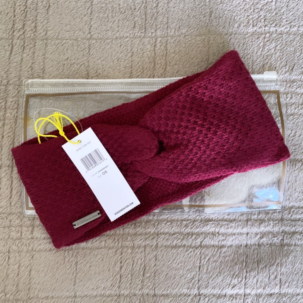 NWT BCBGeneration Winter Headband in wineberry color. Christmas gift, very soft!